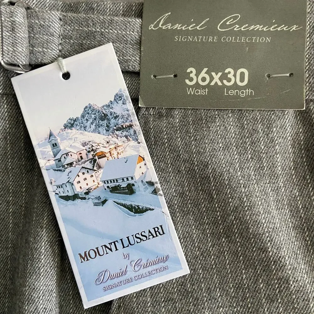 Daniel Cremieux Dress Pant Signature Men's 36x30 Mount Lussari Flannel Grey NEW